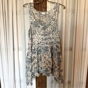 Intimately Free People Cornflower Blue Floral Lace Handkerchief Hem Dress